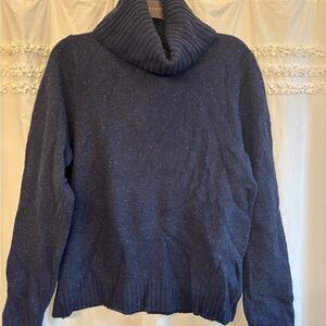 J. Crew Deep Blue Cowl Neck Sweater